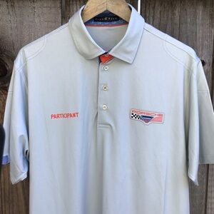 Finn Ryan Porsche racing participant grey short sleeve Polo T Shirt mens large
